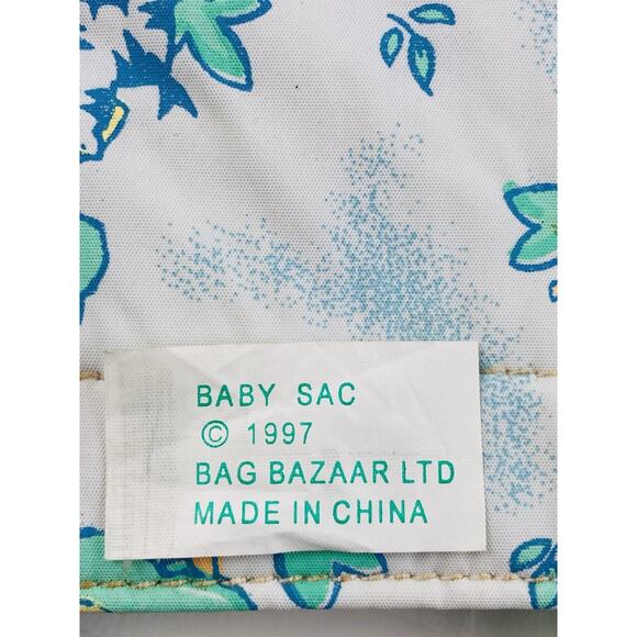 Vintage Baby Sac Vinyl 90s Diaper Bag Tote Pastel Zoo Animals Bazaar 1997 Purse - Picture 8 of 9